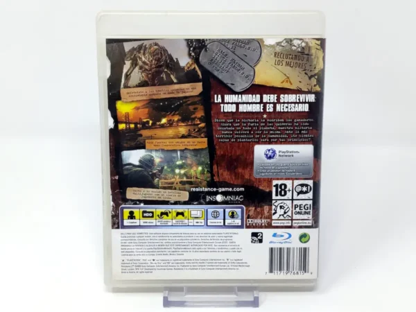 Parte trasera de Resistance 2 (ESP) (Rebajado) para PlayStation 3, edición PAL España
