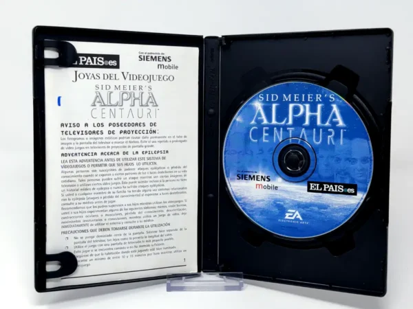 Interior del juego Sid Meier's Alpha Centauri (ESP) para PC con disco y manual
