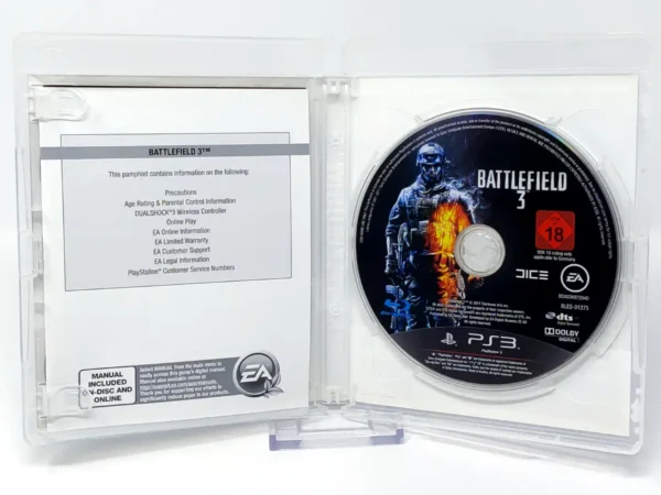 Interior del juego Battlefield 3 (UK) (Rebajado) para PlayStation 3 con disco y manual