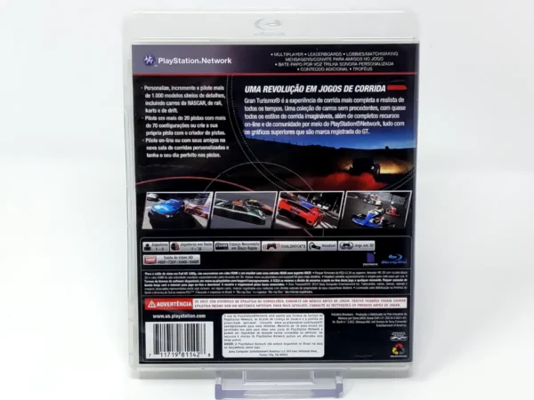 Parte trasera de Gran Turismo 5 (BRA) para PlayStation 3, edición NTSC Brasil