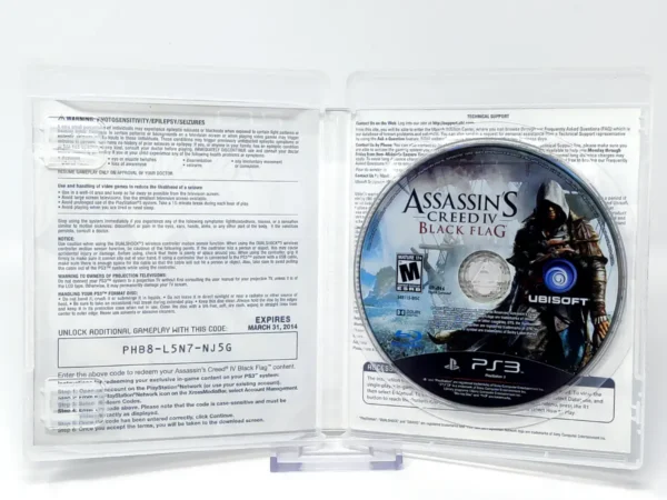 Interior del juego Assassin’s Creed IV: Black Flag (USA) (Rebajado) para PlayStation 3 con disco y manual