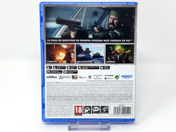 Parte trasera de Call of Duty: Black Ops Cold War (ESP) para PlayStation 5, edición PAL España