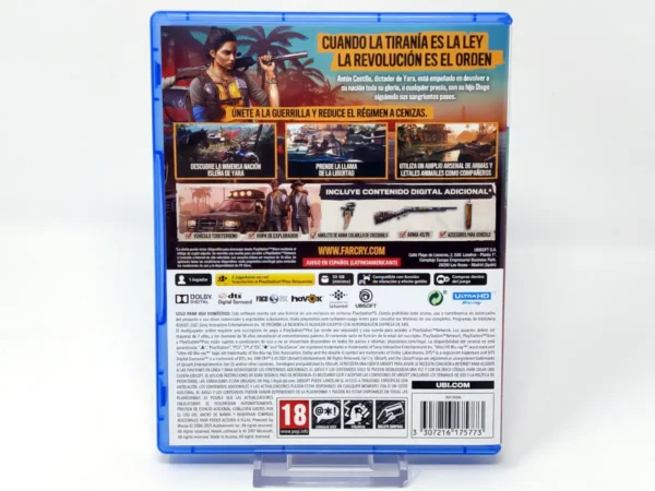 Parte trasera de Far Cry 6 (Yara Edition) (ESP) para PlayStation 5, edición PAL España