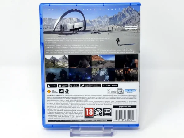 Parte trasera de Death Stranding 2: On The Beach (ESP) para PlayStation 5, edición PAL España