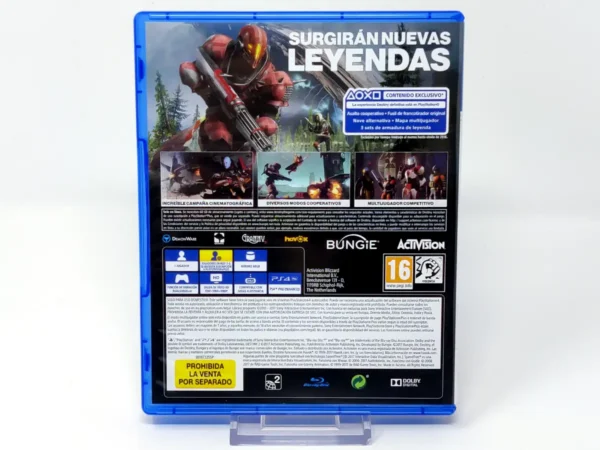 Parte trasera de Destiny 2 (ESP) (v2) para PlayStation 4, edición PAL España