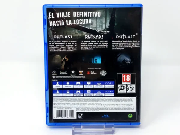 Parte trasera de Outlast: Trinity (ESP) para PlayStation 4, edición PAL España