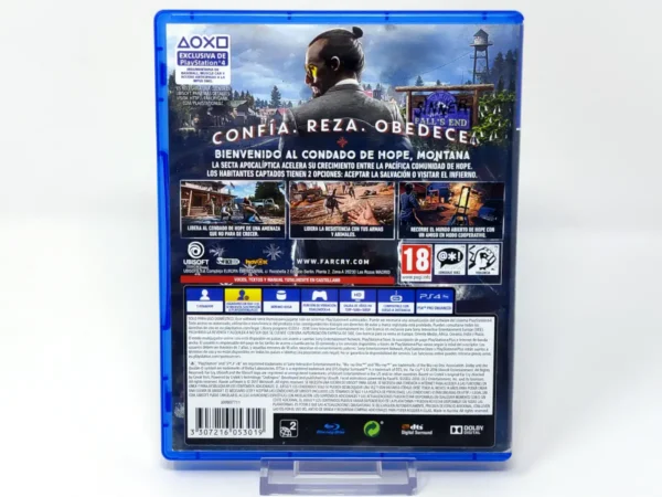 Parte trasera de Far Cry 5 (ESP) (v2) para PlayStation 4, edición PAL España
