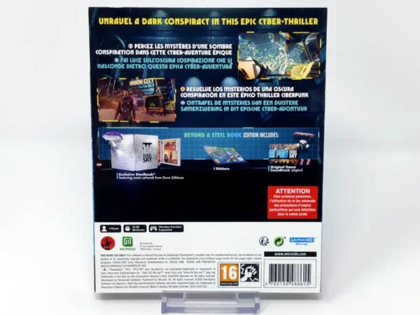 Parte trasera de Beyond a Steel Sky (ESP) (Steelbook) para PlayStation 5, edición PAL España