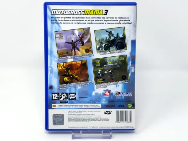 Parte trasera de Motocross Mania 3 (ESP) para PlayStation 2, edición PAL España
