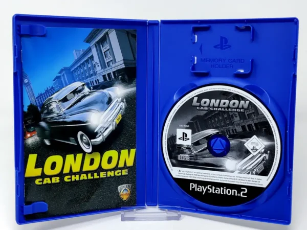Interior del juego London Cab Challenge (ESP) para PlayStation 2 con disco y manual