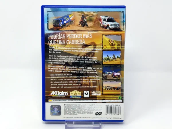 Parte trasera de Dakar 2 (ESP) para PlayStation 2, edición PAL España