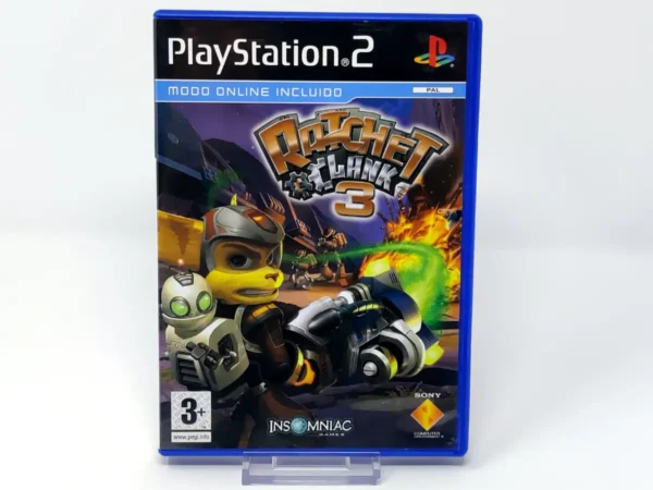 Portada de Ratchet & Clank 3 (ESP) para PlayStation 2, edición PAL España, de segunda mano
