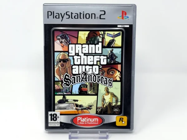 Portada de Grand Theft Auto: San Andreas (ESP) (con Mapa) (Platinum) para PlayStation 2, edición PAL España, de segunda mano