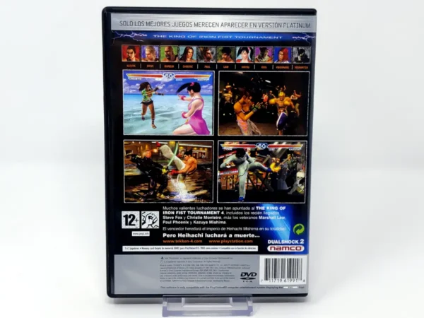 Parte trasera de Tekken 4 (ESP) (Platinum) (Rebajado) para PlayStation 2, edición PAL España