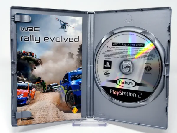 Interior del juego WRC: Rally Evolved (ESP) (Platinum) para PlayStation 2 con disco y manual