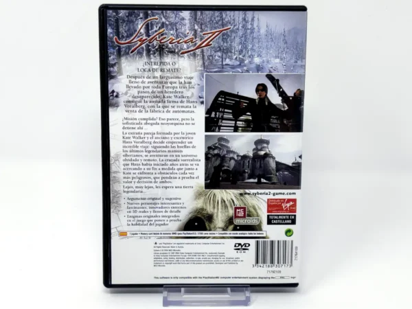 Parte trasera de Syberia II (ESP) (Rebajado) para PlayStation 2, edición PAL España