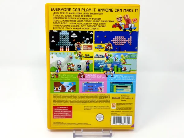 Parte trasera de Super Mario Maker (ESP) (Juego) para Nintendo Wii U, edición PAL España