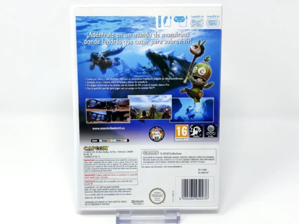Parte trasera de Monster Hunter Tri (ESP) (v2) para Nintendo Wii, edición PAL España