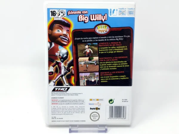 Parte trasera de Destroy All Humans!: ¡Big Willy Desatado! (ESP) para Nintendo Wii, edición PAL España