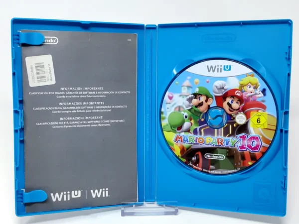 Interior del juego Mario Party 10 (EUR) (Rebajado) para Nintendo Wii U con disco y manual