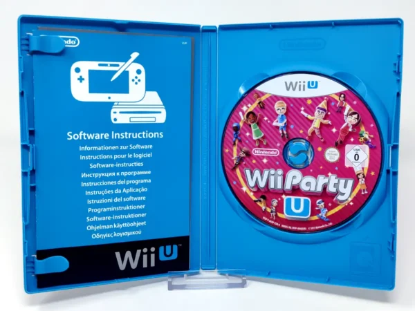 Interior del juego Wii Party U (ESP) (Selects) para Nintendo Wii U con disco y manual