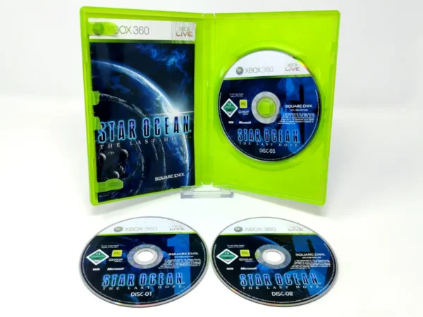 Interior del juego Star Ocean: The Last Hope (ESP) para XBOX 360 con disco y manual