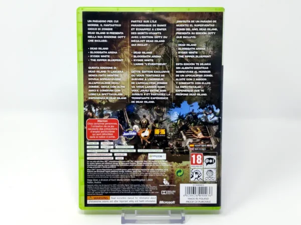 Parte trasera de Dead Island: Game of the Year Edition (ESP) para XBOX 360, edición PAL España