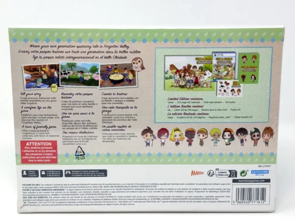 Interior del juego Story Of Seasons: A Wonderful Life (Limited Edition) (EUR) (Precintado) para PlayStation 5 con disco y manual
