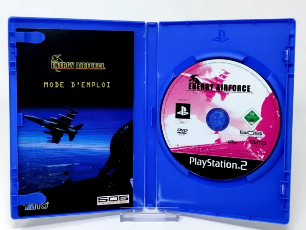 Interior del juego Energy Airforce (FRA) para PlayStation 2 con disco y manual