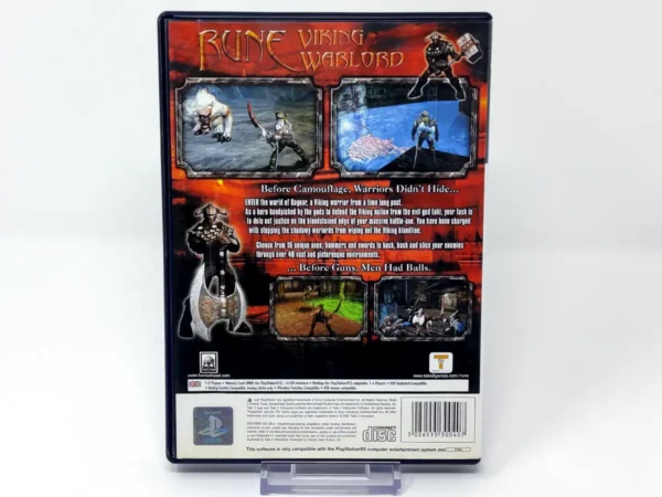 Parte trasera de Rune: Viking Warlord (UK) para PlayStation 2, edición PAL UK
