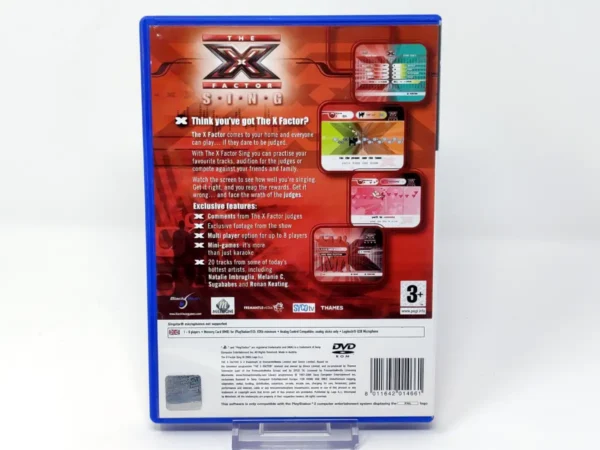 Parte trasera de The X Factor Sing (UK) para PlayStation 2, edición PAL UK