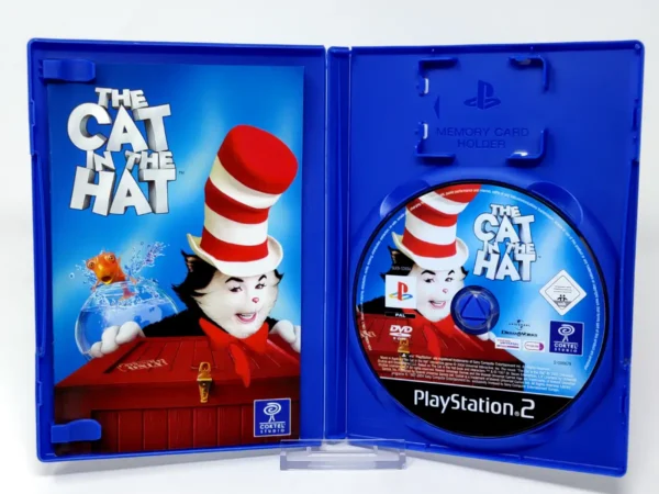 Interior del juego The Cat in the Hat (UK) para PlayStation 2 con disco y manual