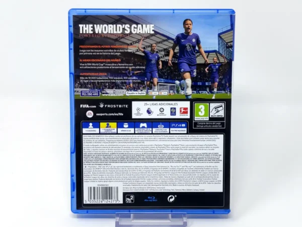 Parte trasera de FIFA 23 (ESP) para PlayStation 4, edición PAL España