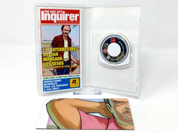 Interior del juego Grand Theft Auto: Vice City Stories (ESP) (Con Mapa) (v1) para PSP con disco y manual