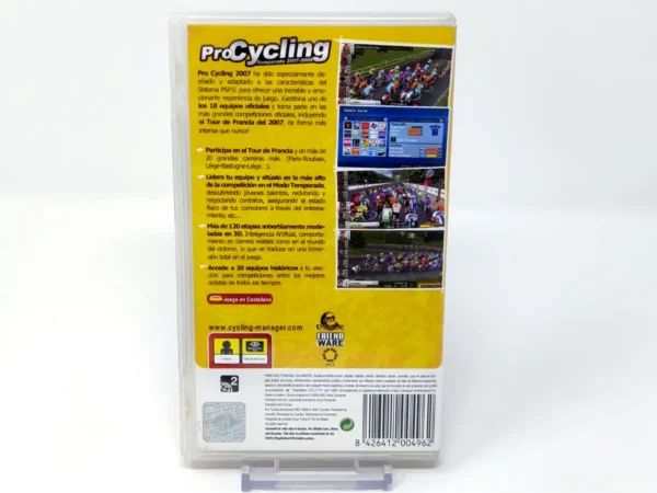 Parte trasera de Pro Cycling 2007 (ESP) para PSP, edición PAL España