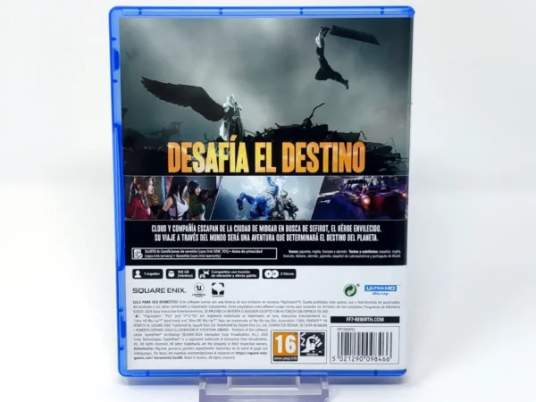 Parte trasera de Final Fantasy VII Rebirth (ESP) para PlayStation 5, edición PAL España