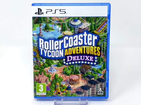 Portada de RollerCoaster Tycoon Adventures: Deluxe (ESP) para PlayStation 5, edición PAL España, de segunda mano