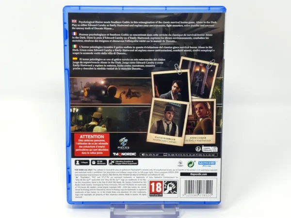 Parte trasera de Alone in the Dark (ESP) para PlayStation 5, edición PAL España