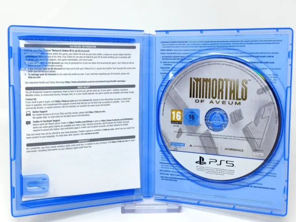 Interior del juego Immortals of Aveum (EUR) para PlayStation 5 con disco y manual