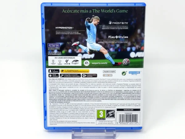 Parte trasera de EA Sports FC 24 (ESP) para PlayStation 5, edición PAL España