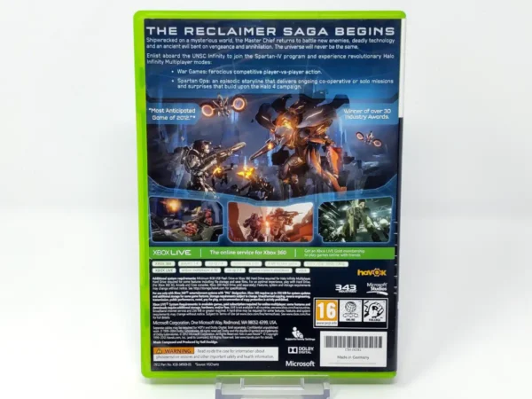 Parte trasera de Halo 4 (UK) (Promo) para XBOX 360, edición PAL UK