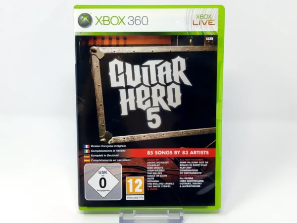 Portada de Guitar Hero 5 (EUR) (Rebajado) para XBOX 360, edición PAL EUR, de segunda mano
