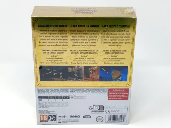 Interior del juego Tomb Raider I•II•III: Remastered (Deluxe Edition) (ESP) (Precintado) (Rebajado) para Nintendo Switch con disco y manual