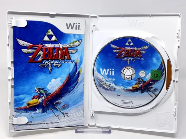 Interior del juego The Legend of Zelda: Skyward Sword (FRA) para Nintendo Wii con disco y manual