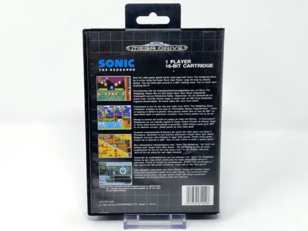 Parte trasera de Sonic: The Hedgehog (EUR) (Rebajado) para Mega Drive, edición PAL España