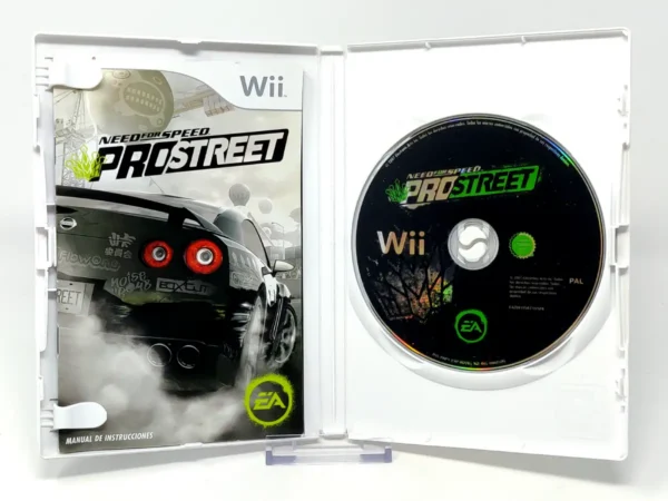 Interior del juego Need for Speed: ProStreet (ESP) para Nintendo Wii con disco y manual