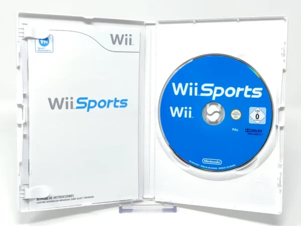 Interior del juego Wii Sports (ESP) (Selects) para Nintendo Wii con disco y manual