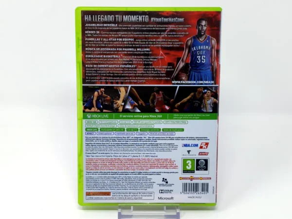 Parte trasera de NBA 2K15 (ESP) para XBOX 360, edición PAL España