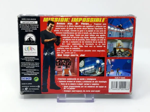 Parte trasera de Mission: Impossible (ESP) para Nintendo 64, edición PAL España