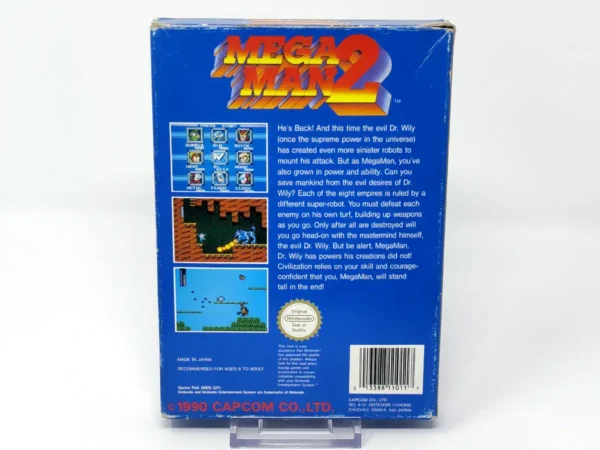 Parte trasera de Mega Man 2 (ESP) para NES, edición PAL España